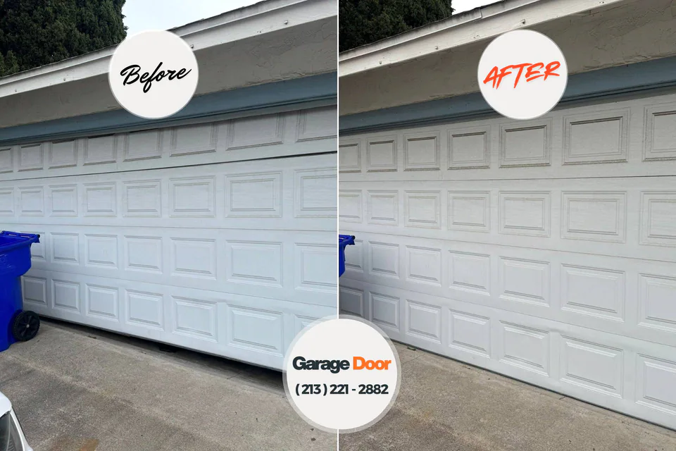 Before and after: garage door repair Huntingdon, PA